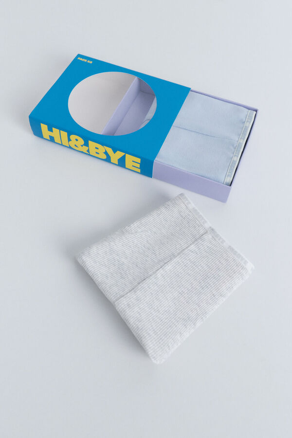 HI&BYE Paket od 2 plavo-sive gaće Plava