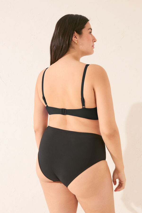 Braguita De Bikini Mujer MYLILY Con Efecto Moldeador - Cintura Alta, Control De Barriga Y Fruncidos En Negro