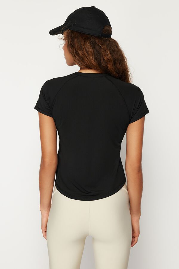 Trendyol Kurzarm-Sport-T-Shirt Schwarz