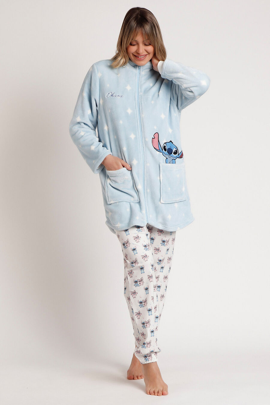 Bata corta terciopelo Stich para mujer