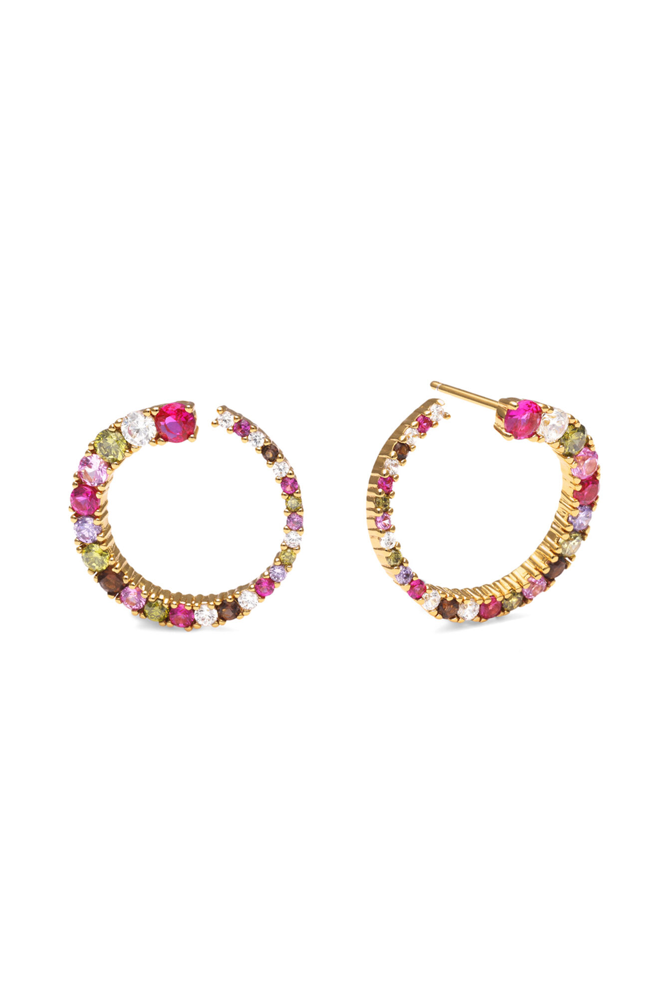 Singularu Pendientes Circle Estellar Ba&ntilde;o Oro