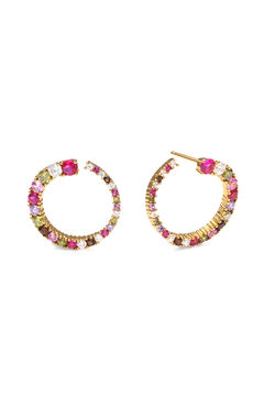 Singularu Pendientes Circle Estellar Ba&ntilde;o Oro