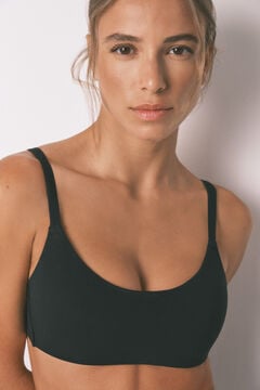 Women'secret Crni pamučni top grudnjak Crna