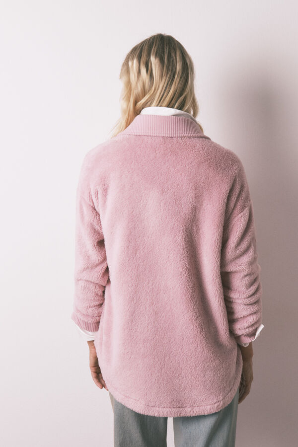 Women'secret Ružičasta pahuljasta kućni ogrtač Roze