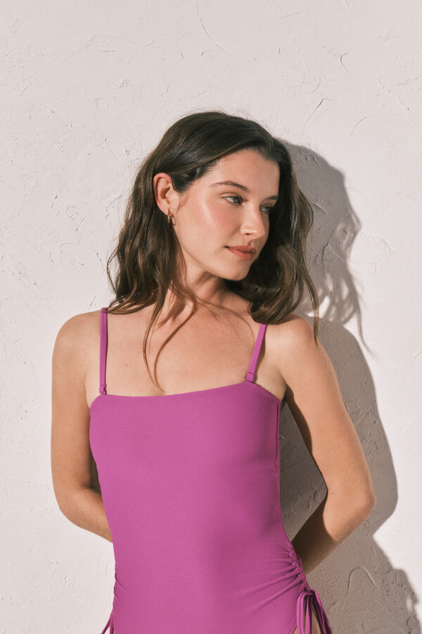 Women'secret Bordo rebrasti bandeau kupaći kostim Ljubičasta