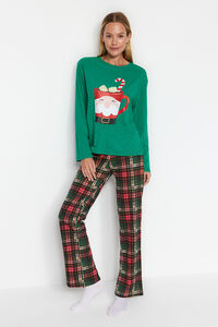 Trendyol Conjunto pijama cuadros Navidad Pap&aacute; No&eacute;l