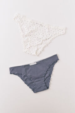 Women'secret Pakovanje od 2 komada plavih pamučnih &scaron;irokih gaćica sa belim printom