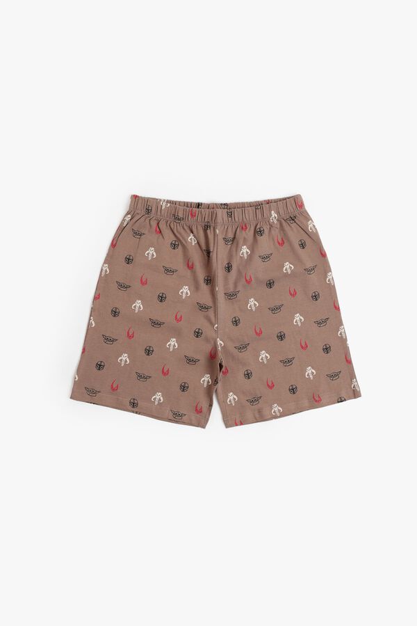 Admas Pijama curto mandalorian Grogu em linho bege