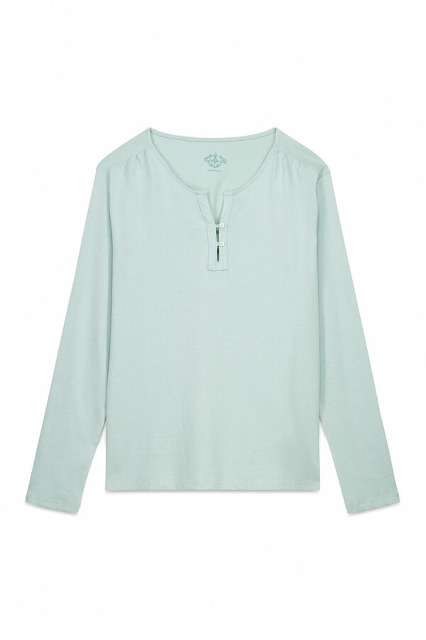 Women'secret T-shirt verde 100% algod&atilde;o de manga manga verde