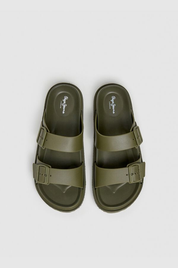 Pepe Jeans Sandalia doble tira militar kaki