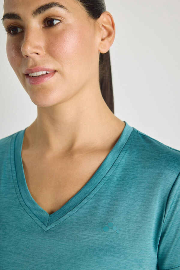 Only Play T-shirt com Decote em V azul