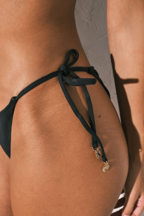 Women'secret Crni klasični donji deo bikinija sa trakama Crna