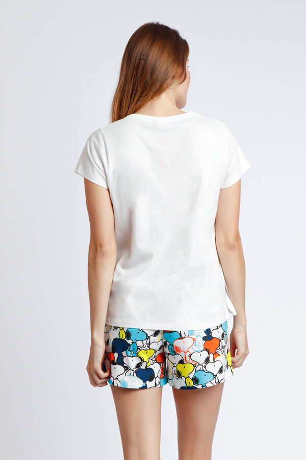 Admas PEANUTS Pijama manga curta Walk Away para mulher branco