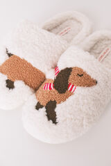 Women'secret Sobne papuče od imitacije ovčije kože Bež