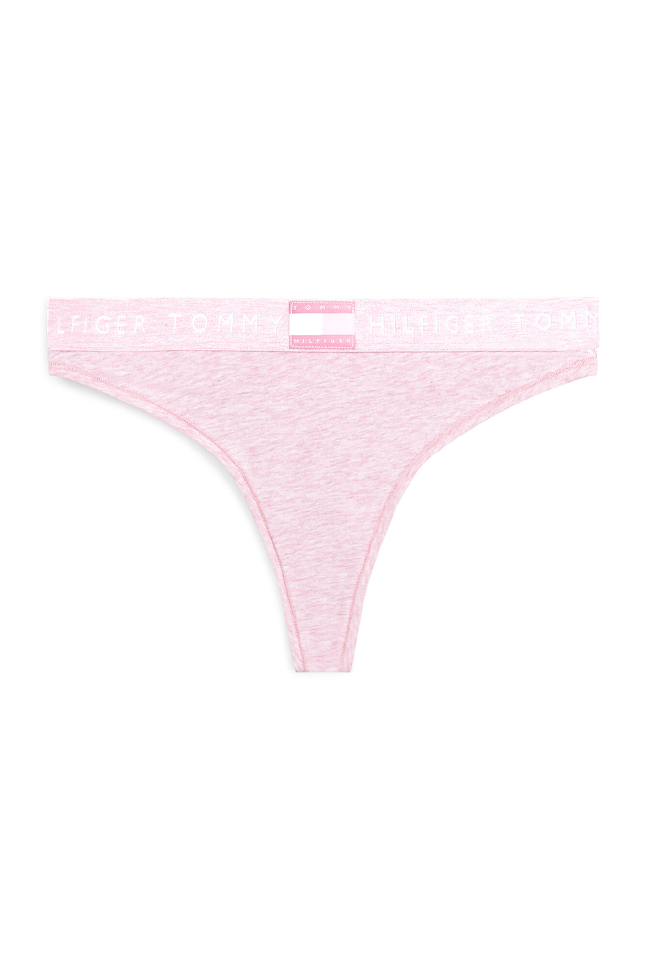 Tommy Hilfiger Tanga de algod&atilde;o com bandeira no mesmo tom