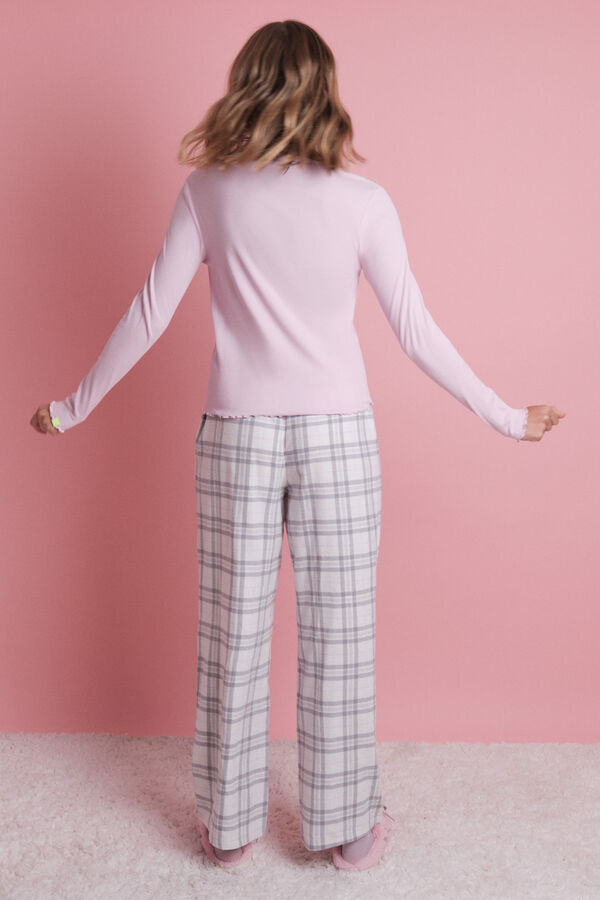 HI&BYE Duga pidžama sa ružičastim logo  Roze