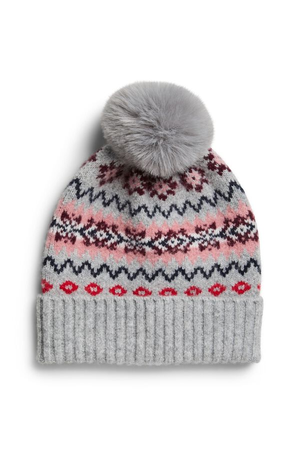Pieces Gorro con pom-pom  gris