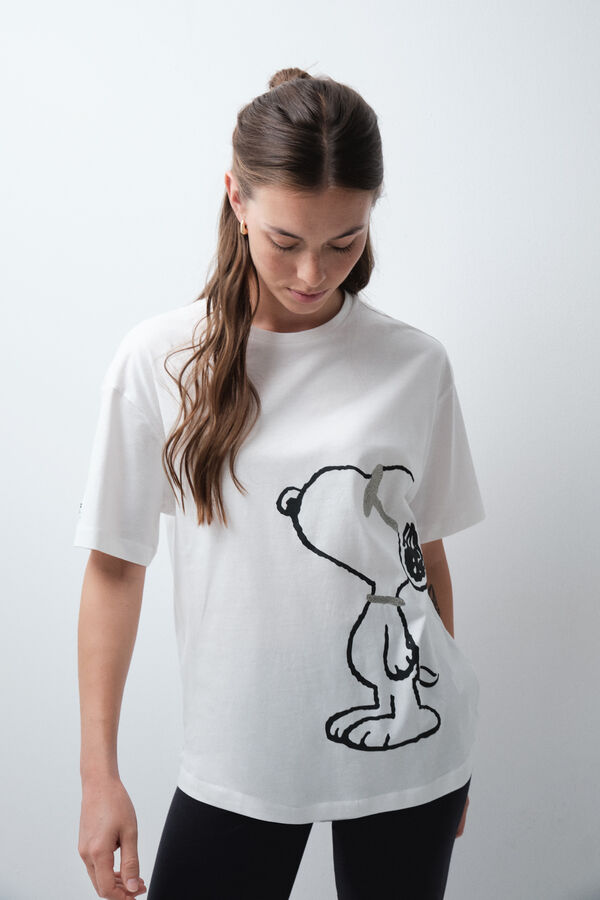 Women'secret Pamučna pidžama Snoopy helanke Bela