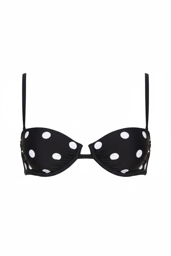 Women'secret Crni tufnasti balkonet gornji deo bikinija Crna