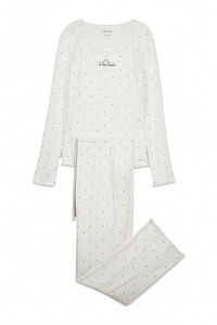 Women'secret Bela rebrasta duga pidžama sa printom zvezda