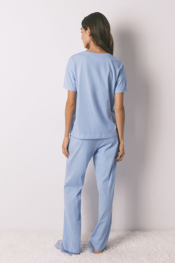 Women'secret SmileyWorld&reg; duga pidžama kratak rukav Plava