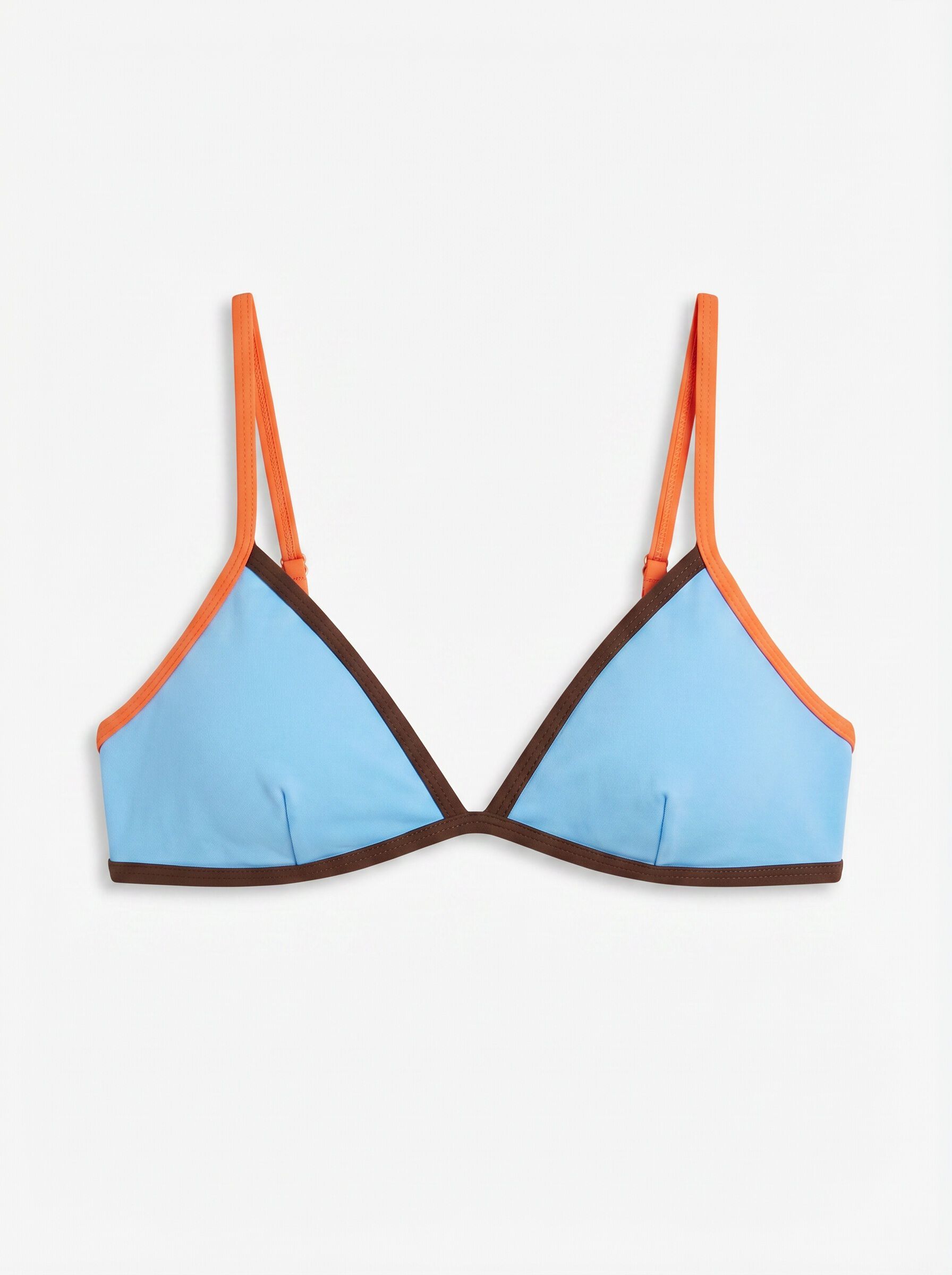 HI&BYE Plavi trouglasti top bikinija sa fiksnom korpom