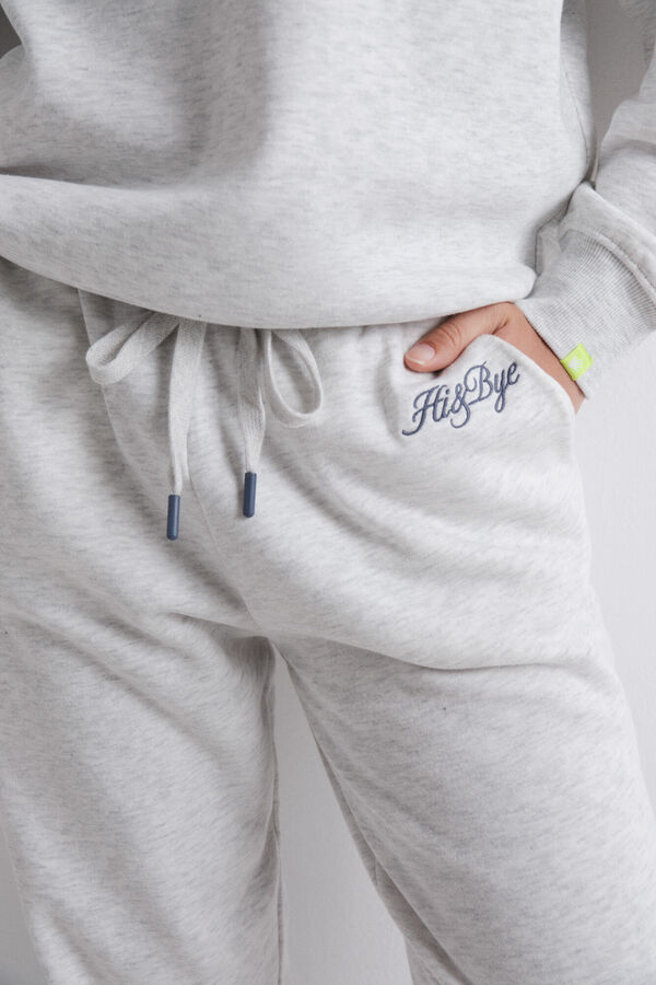 HI&BYE Tamno sive pamučne flis jogger pantalone Siva