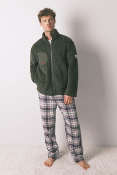 Women'secret Mu&scaron;ki kratki kućni ogrtač od imitacije zelene janjeće kože Hotwheels