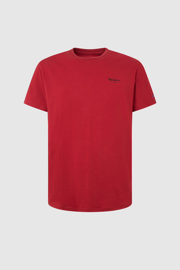 Pepe Jeans Camiseta logo estampado fit slim rojo