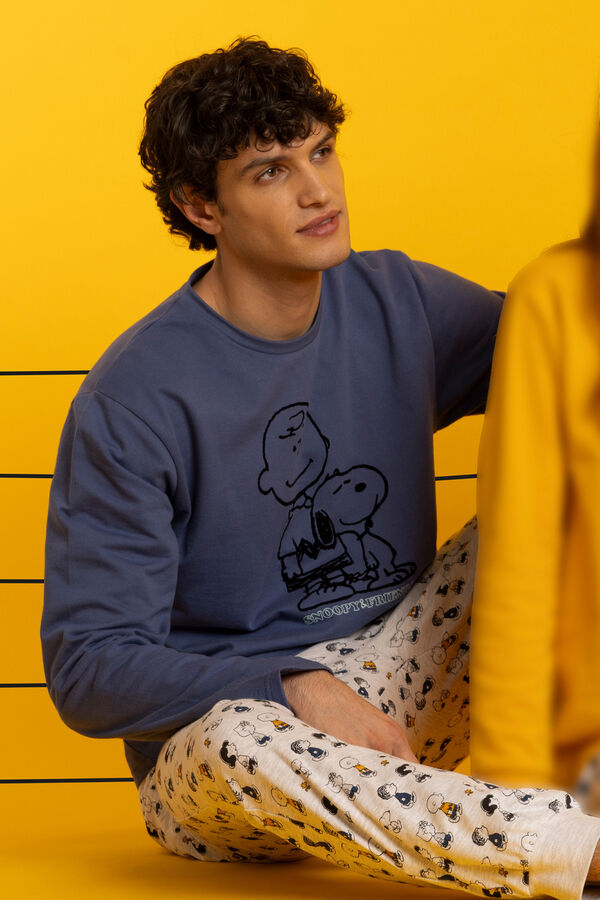 Admas Pijama largo felpa hombre Snoopy&Friends  azul