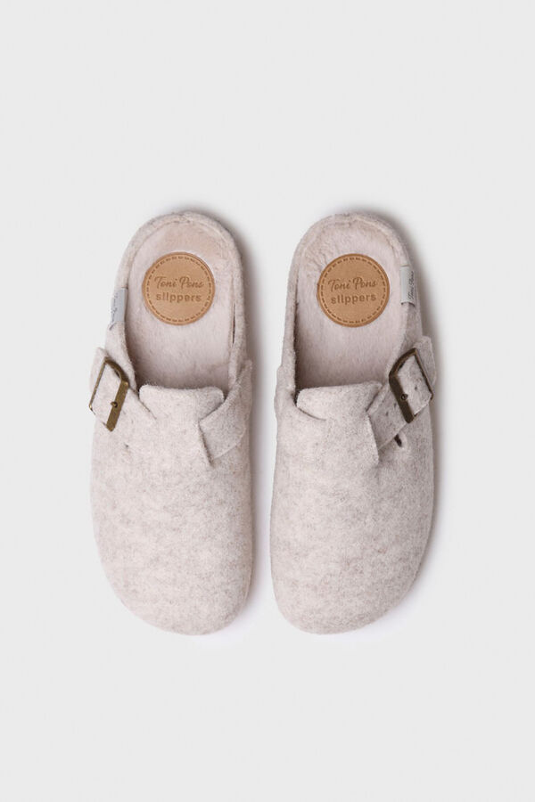 Toni Pons Zapatilla Tipo Zueco Para Mujer En Fieltro beige