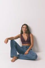 Women'secret Grudnjak bralette grudnjak sa halter od granata čipka Bordo