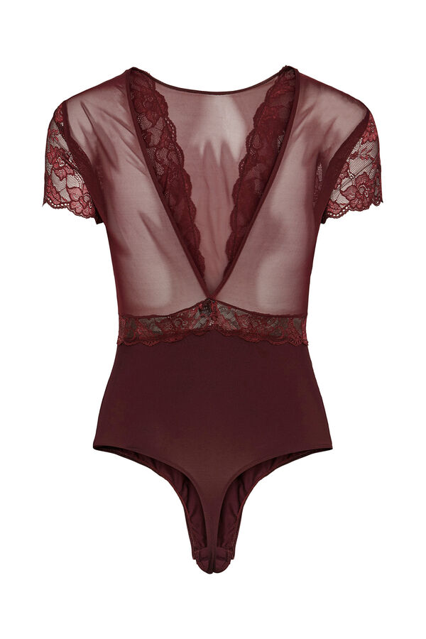 Pieces Body de encaje rojo