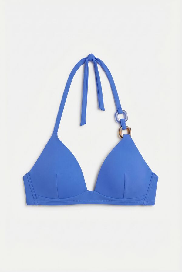 Women'secret Plavi trouglasti top bikinija sa fiksnom korpom Plava