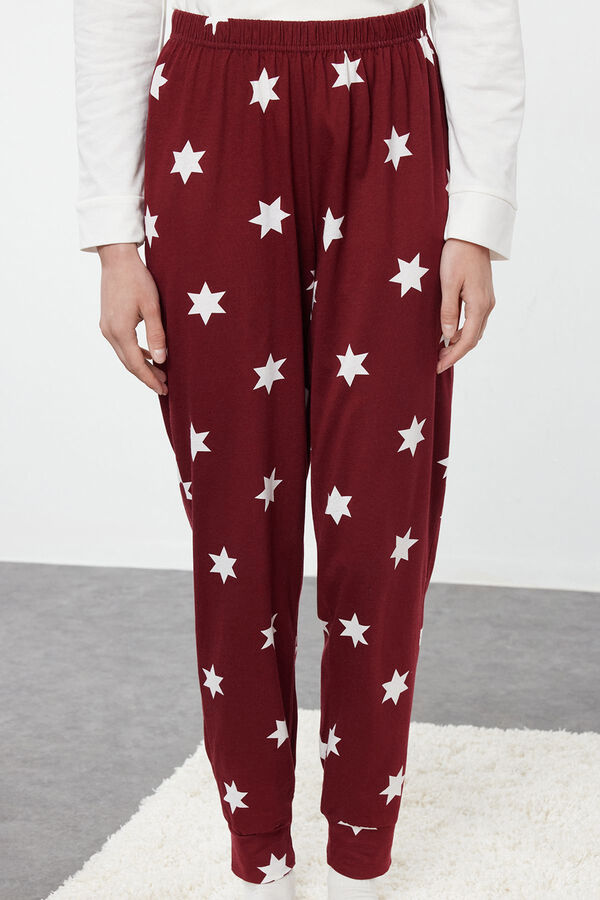 Trendyol Conjunto de pijama estrellas blanco y rojo&nbsp;&nbsp; burdeos