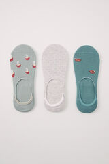 Women'secret Pack 3 calcetines invisibles algod&oacute;n hongos estampado