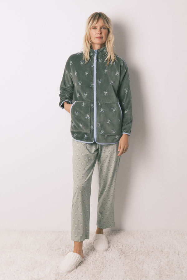 Women'secret Kućni ogrtač od cvetnog flisa Print