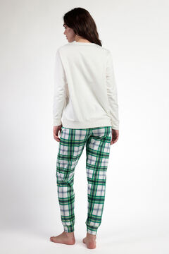 Admas Pijama comprido felpa xadrez 100% algod&atilde;o Ski Mickey