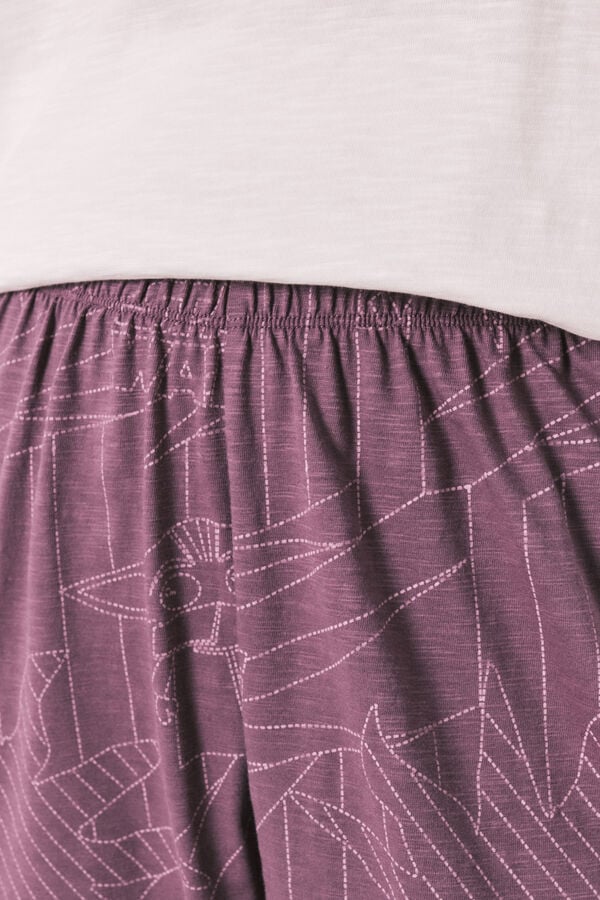 Women'secret Star Wars pamučna duga pidžama kratkih rukava Bež