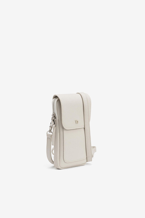 Vilanova Leather Effect Mobile Phone Bag with Flap nude