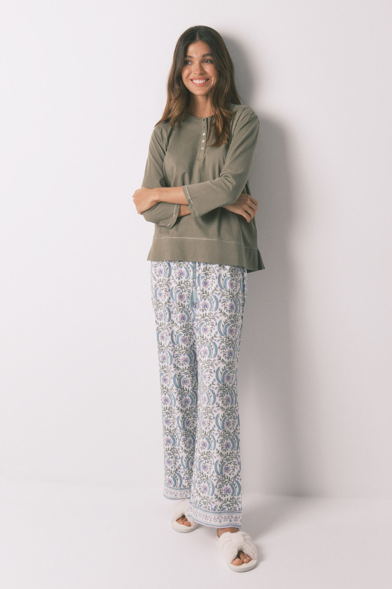 Women'secret T-shirt 100% algod&atilde;o manga manga &frac34; 