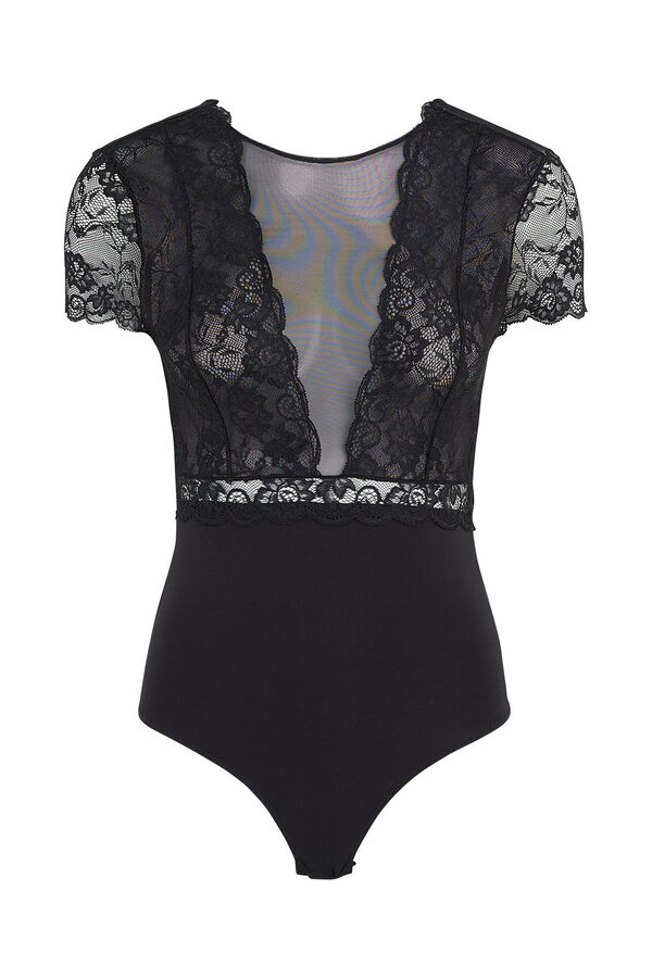 Pieces Body lencero de manga corta negro