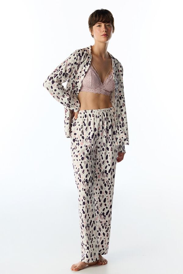 Penti Pijama Animal Print de manga larga estampado