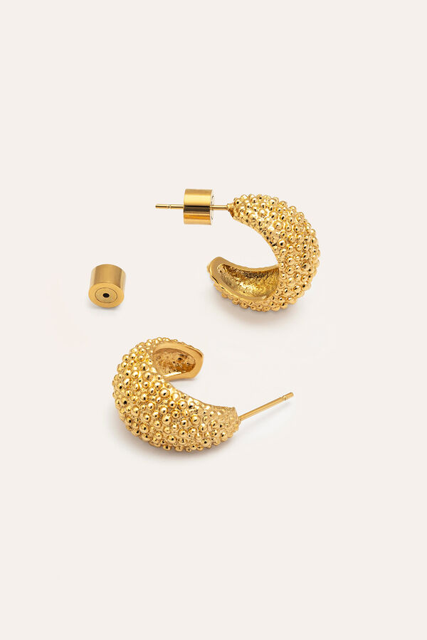 Singularu Pendientes Aro Antique Acero Ba&ntilde;o Oro amarillo