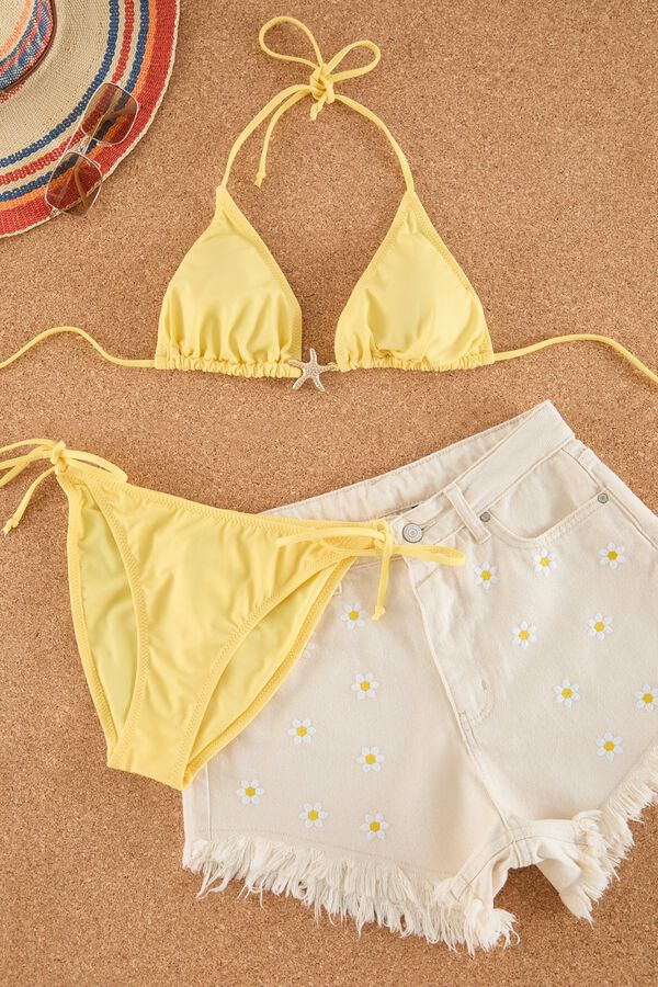 Trendyol Conjunto de bikini triangular detalle estrella amarillo