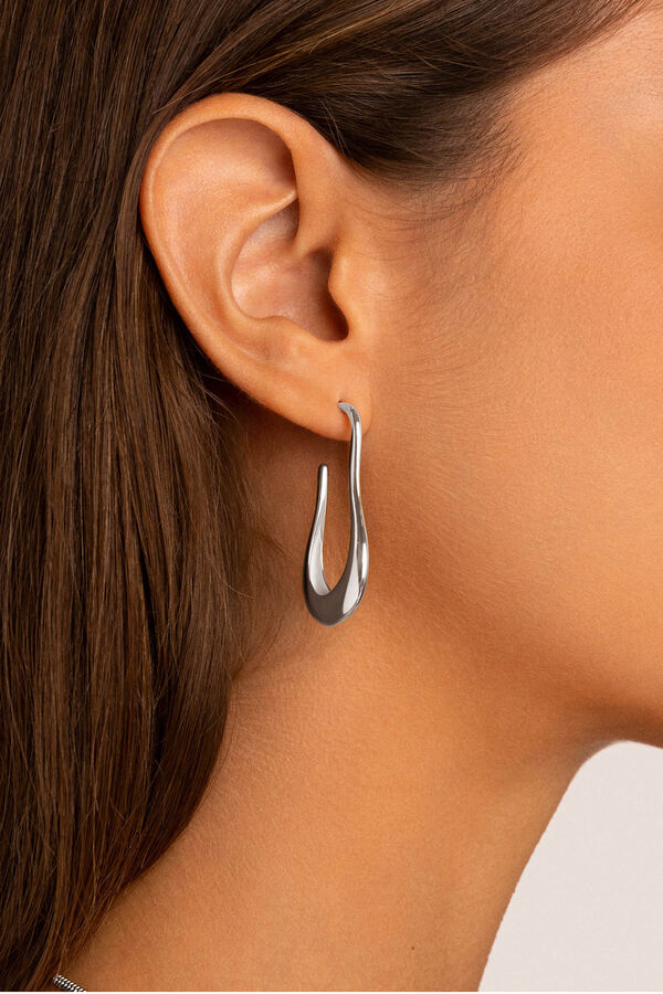 Womensecret Organic Abba steel earrings cinzento