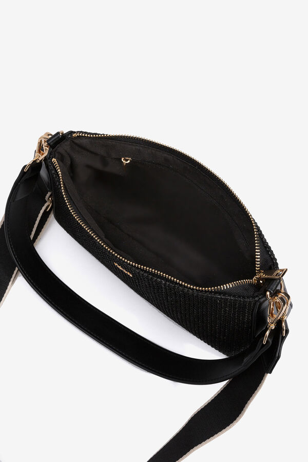 Vilanova Straw-effect crossbody bag black
