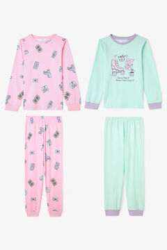 Penti Pack de 2 pijamas de manga larga de algod&oacute;n Retro Toy para ni&ntilde;a