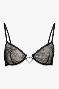 Women'secret Crni čipkasti grudnjak bez punjenja PRETTY