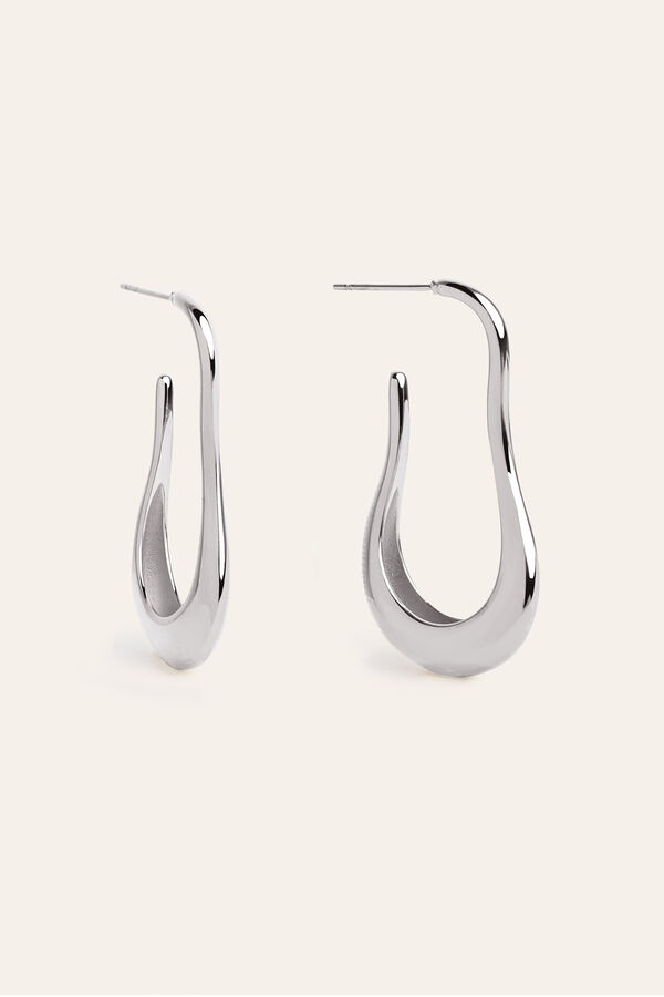 Womensecret Organic Abba steel earrings cinzento